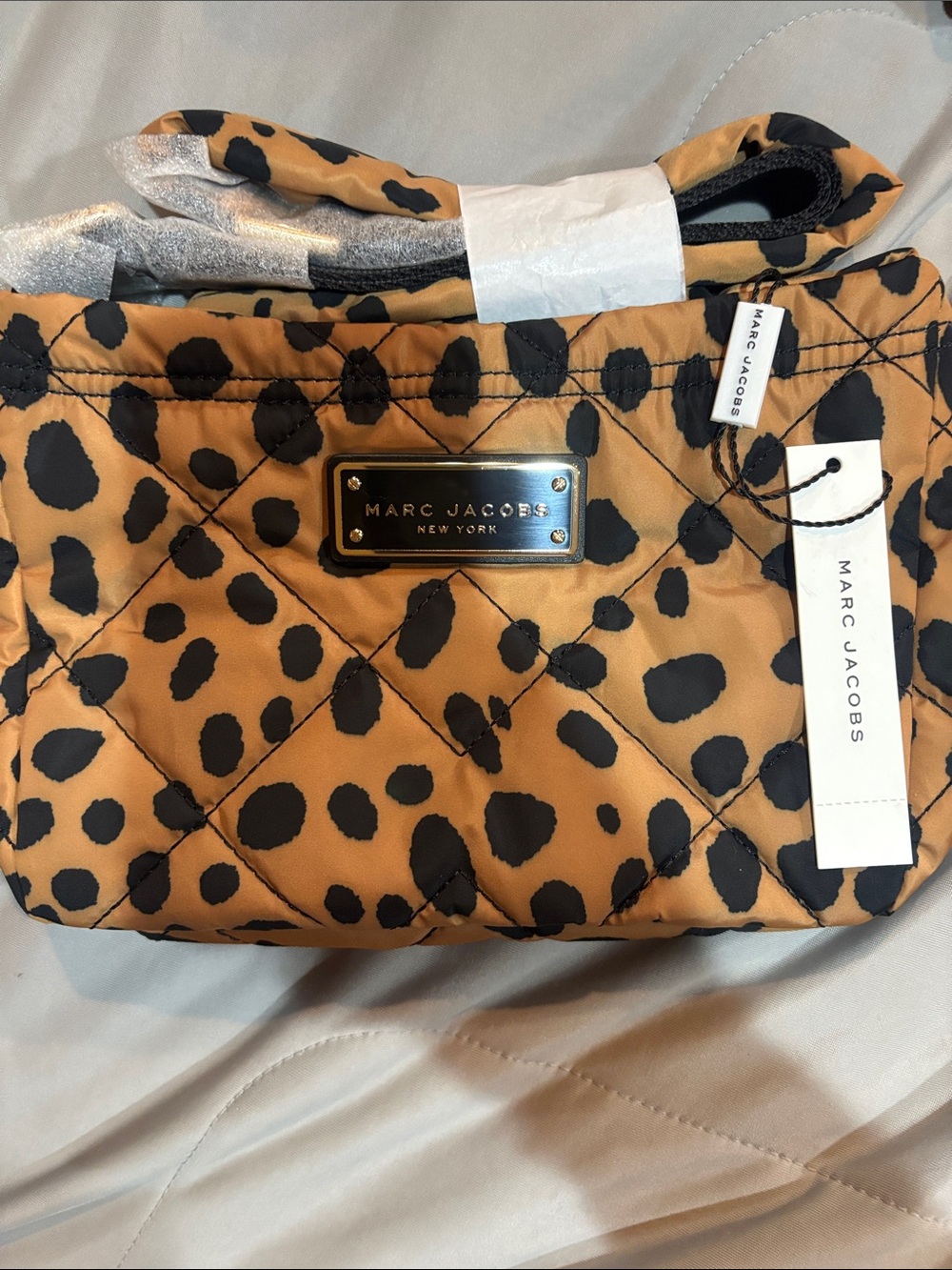 Marc Jacobs Quilted Leopard Crossbody Bag - Tan & Black